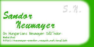 sandor neumayer business card